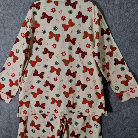 Disney Parks Authentic Women Pajamas Set 2XL Flannel Minnie Mouse Christmas Pant - Picture 8 of 11